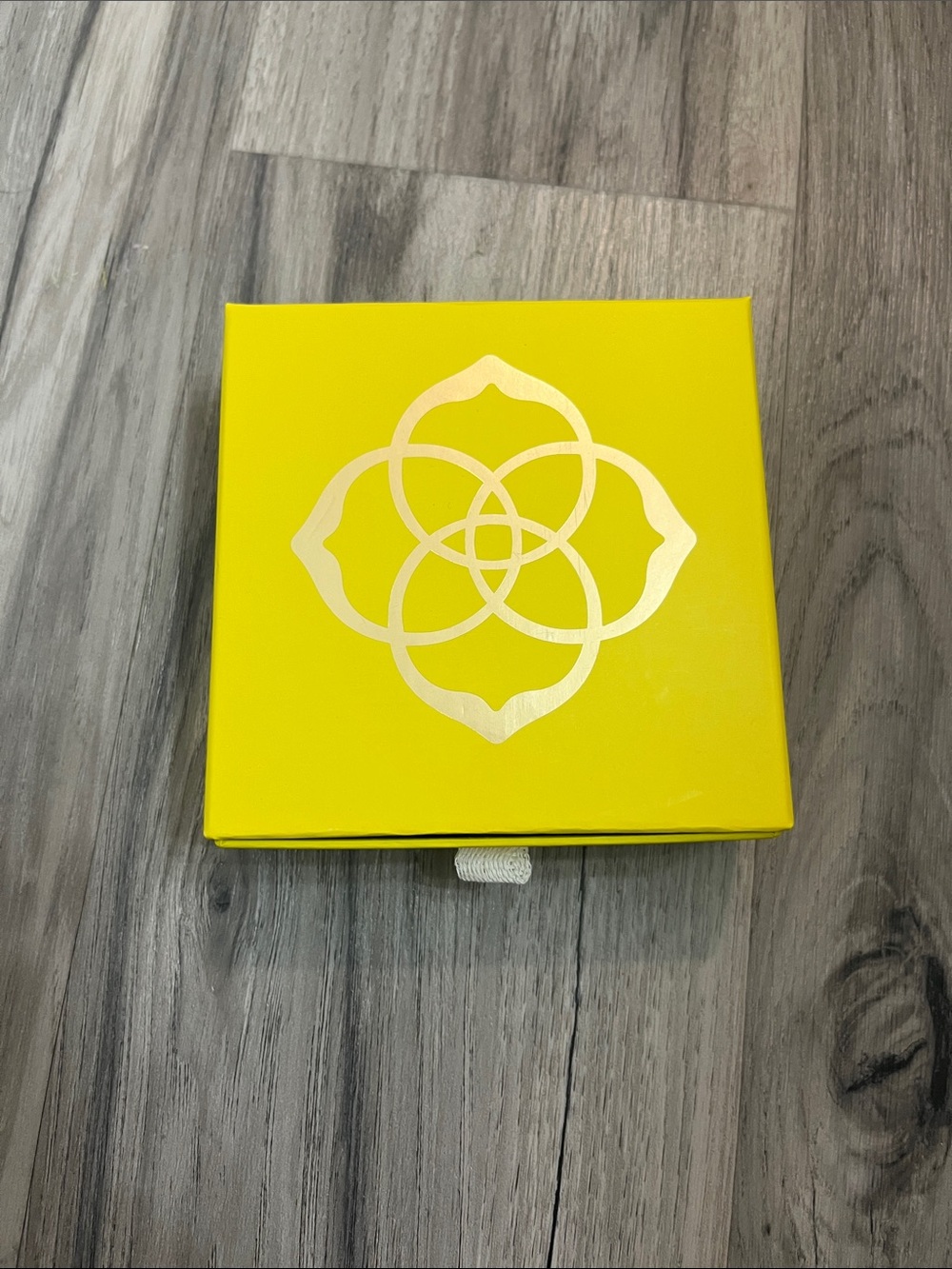 Kendra Scott Yellow Jewelry Box with Gold Logo